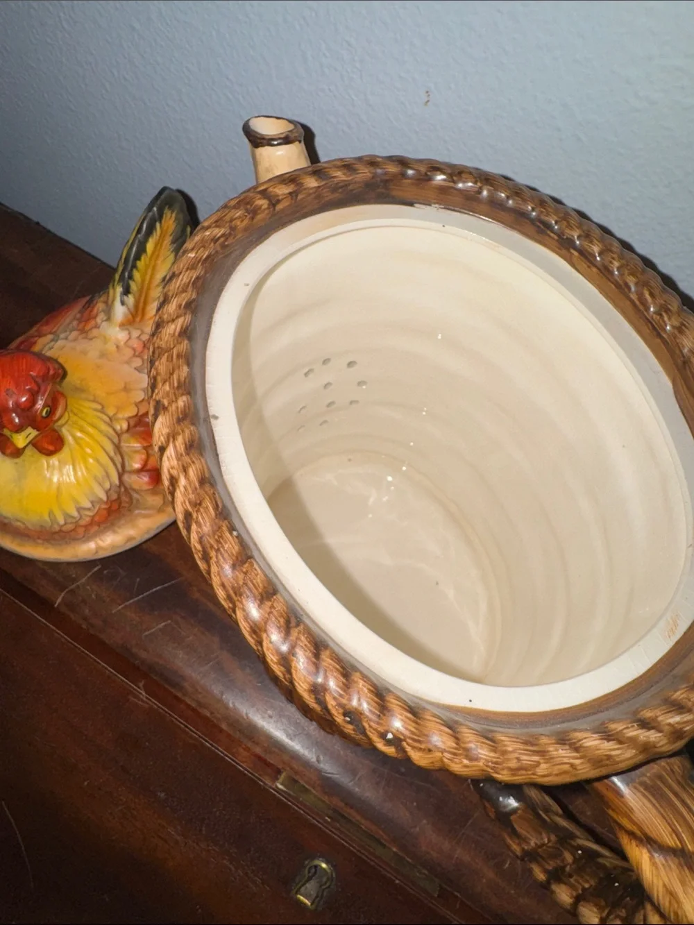 Vintage Ceramic Mid-Century Japanese Nesting Chicken Teapot No Flaws